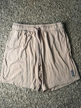 Women’s Athletic Drawstring Shorts in Beige
